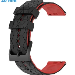 Bracelet 20 mm Silicone boucle Ardillon de montre Noir