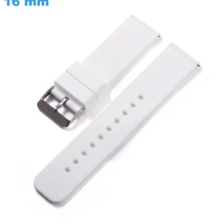 Bracelet 16 mm Silicone de montre Blanc Ardillon