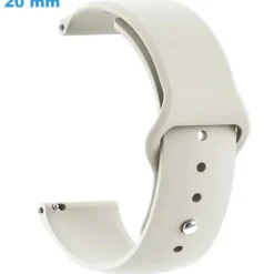 Bracelet 20 mm Silicone de montre Gris Bouton pression