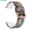 Bracelet 20 mm Silicone de montre Noir et Motif fermoir Ardillon