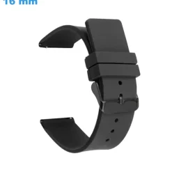 Bracelet 16 mm Silicone de montre Noir