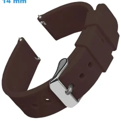 Bracelet 14 mm Silicone montre Café fermoir Ardillon