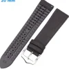 Bracelet 20 mm Silicone montre Noir
