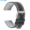 Bracelet 20 mm Silicone Noir et Gris montre