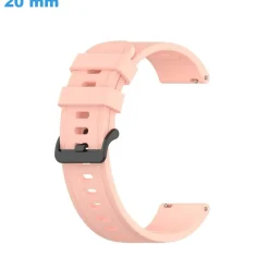 Bracelet 20 mm Silicone Rose de montre fermoir Ardillon