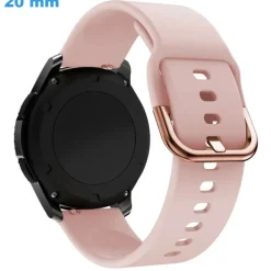 Bracelet 20 mm Silicone Rose pour montre fermoir Ardillon