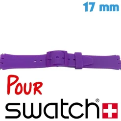Bracelet 17 mm Silicone Swatch de montre Violet