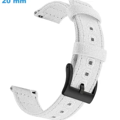 Bracelet 20 mm Tissu Blanc montre boucle Ardillon
