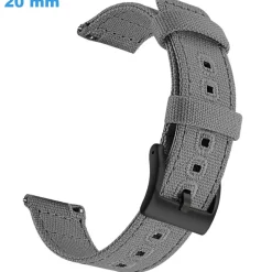 Bracelet 20 mm Tissu montre Gris
