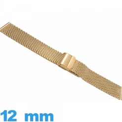 Bracelet montre doré MESH tressé acier 12mm