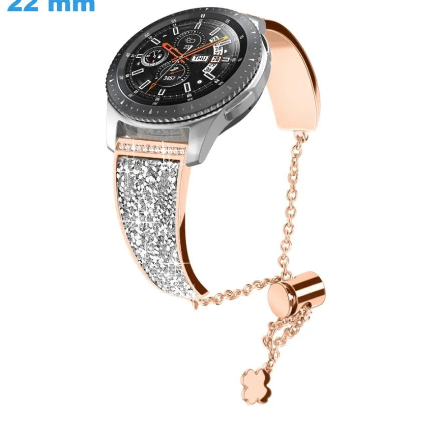 Bracelet montre Doré rose et Argenté 22 mm Acier inoxydable