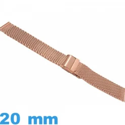 Bracelet montre Maille Milanaise 20 mm or rose