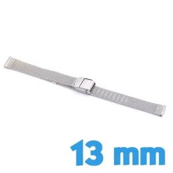 Bracelet montre maille milanaise argent 13 mm