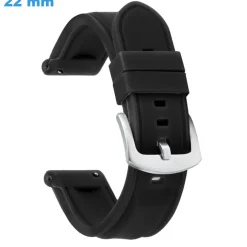 Bracelet montre 22 mm Caoutchouc fermoir Ardillon Noir