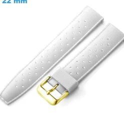 Bracelet montre 22 mm Caoutchouc Blanc fermoir Ardillon