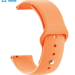 Bracelet montre 22 mm Silicone Orange boucle Bouton pression