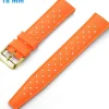 Bracelet montre Orange 18 mm Caoutchouc Ardillon