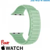 Bracelet montre pour Apple Watch 38mm Vert Cuir Micro Fibre