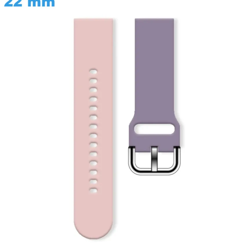 Bracelet montre Rose et Violet 22 mm Silicone boucle Ardillon