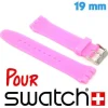 Bracelet montre Swatch silicone 19mm Rose Fermoir Acier
