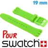 Bracelet montre Swatch Vert cahoutchouc 19mm lisse