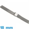Bracelet métal Maille tressé argenté montre 18 mm