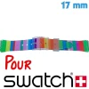 Bracelet Multicolore 17 mm Caoutchouc montre Swatch