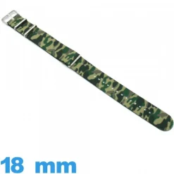 Bracelet Nato Nylon Vert 18mm Camouflage Militaire montre