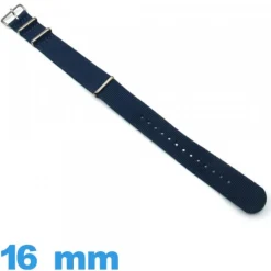 Bracelet Nato Textile Bleu 16 mm de montre