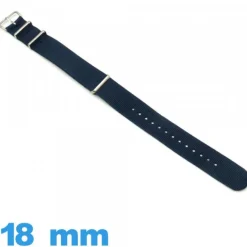 Bracelet Nato Textile Bleu 18 mm de montre