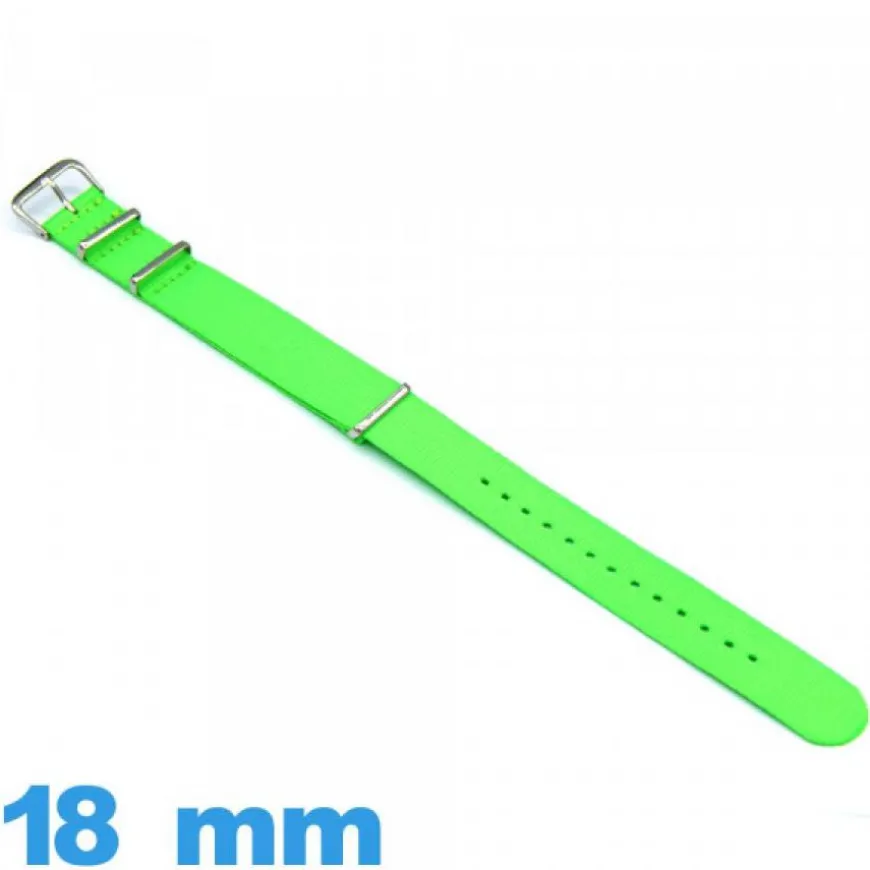 Bracelet Nato Textile Green fluo 18mm de montre