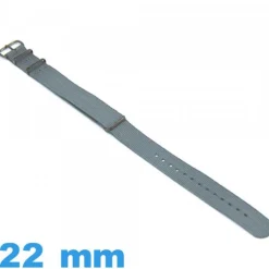 Bracelet Nato tissu Gris 22 mm pour montre