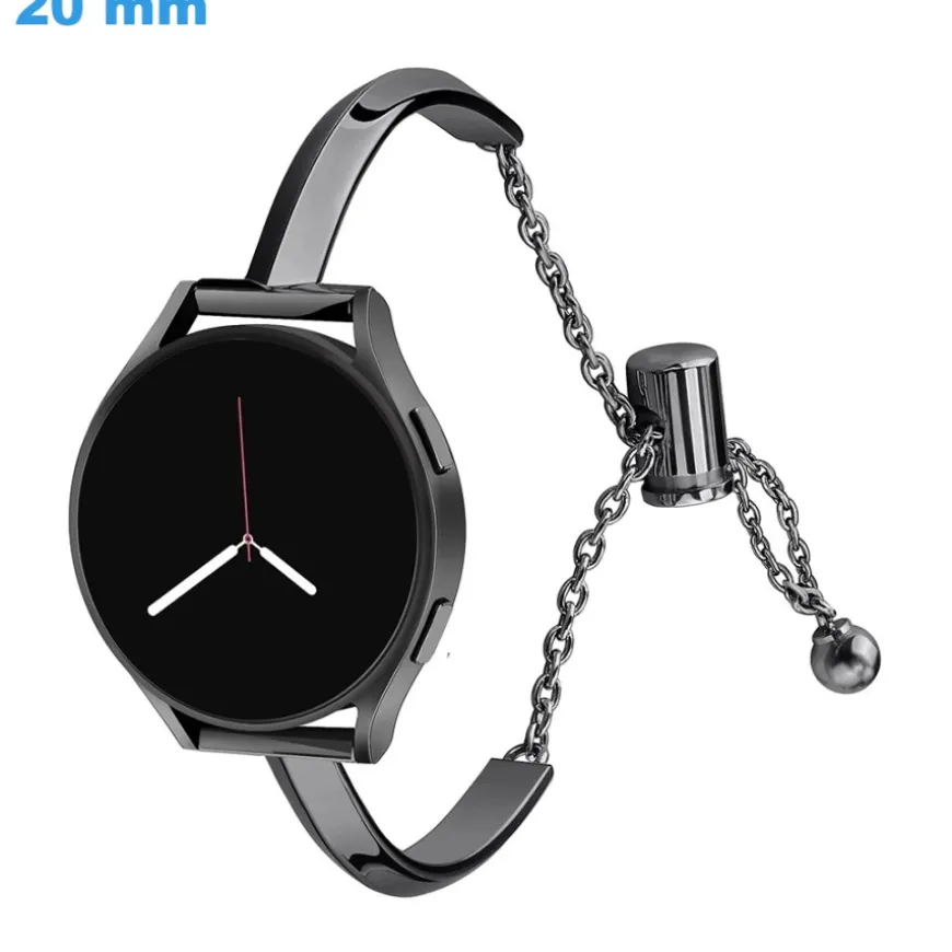 Bracelet Noir 20 mm Acier inoxydable montre fermoir Loquet
