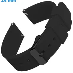 Bracelet Noir 24 mm Caoutchouc de montre