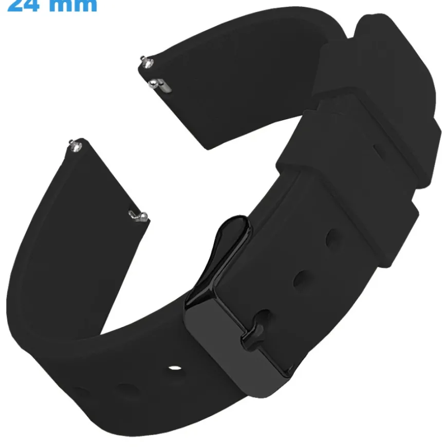 Bracelet Noir 24 mm Caoutchouc de montre