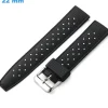 Bracelet Noir 22 mm Caoutchouc montre fermoir Ardillon