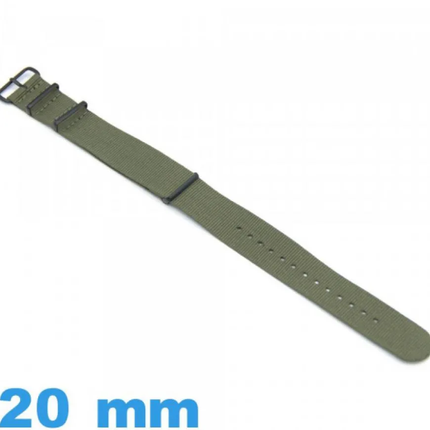 Bracelet Nylon 20mm N.A.T.O Olive montre