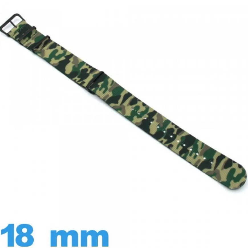 Bracelet Nylon montre 18mm Nato Camo militaire