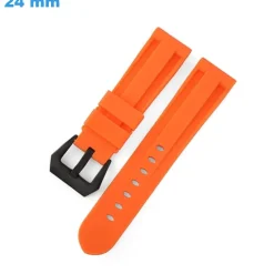 Bracelet Orange 24 mm Caoutchouc pour montre
