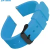 Bracelet pour montre Bleu 24 mm Caoutchouc fermoir Ardillon