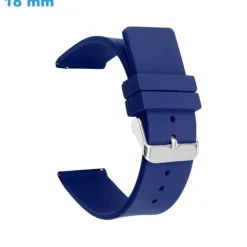 Bracelet pour montre Bleu 18 mm Silicone Ardillon