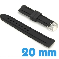 Bracelet pour montre 2 cm Noir Silicone pas cher