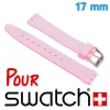 Bracelet pour Montre compatible Swatch Silicone Rose 17 mm