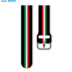 Bracelet pour montre 22 mm Caoutchouc Ardillon Noir et Multicolore