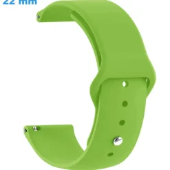 Bracelet pour montre 22 mm Caoutchouc fermoir Bouton pression Vert