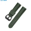 Bracelet pour montre 22 mm Caoutchouc Vert boucle Ardillon