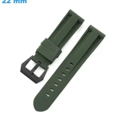 Bracelet pour montre 22 mm Caoutchouc Vert boucle Ardillon