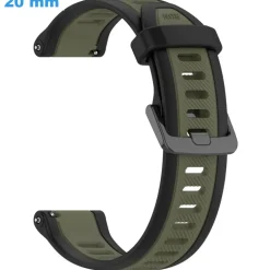 Bracelet pour montre 20 mm Caoutchouc Ardillon Vert et Noir