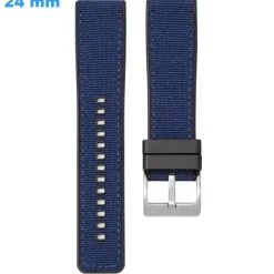 Bracelet pour montre 24 mm Caoutchouc Bleu Ardillon