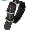 Bracelet pour montre 20 mm Nylon Noir